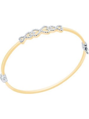 Diamond Line-Gülaylar 14 Ayar Sarı-Beyaz Altın Sonsuzluk Bilezik