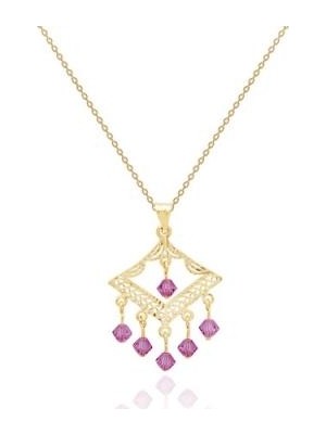 Diamond Line-Gülaylar 14 Ayar Altın Renkli  Kolye