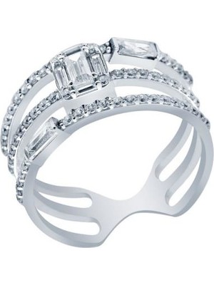 Diamond Line-Gülaylar  14 Ayar Baget Taşlı Yüzük