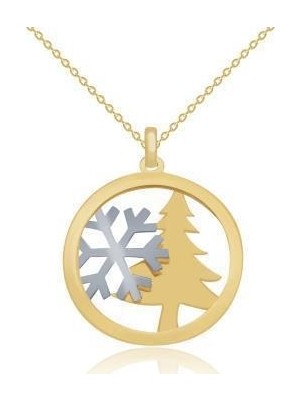 Diamond Line-Gülaylar 14 Ayar Altın Ağaç Kolye