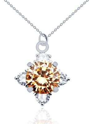 Diamond Line-Gülaylar 14 Ayar Altın Renkli  Kolye