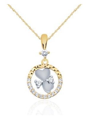 Diamond Line-Gülaylar 14 Ayar Altın Kelebek Kolye