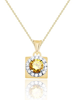 Diamond Line-Gülaylar 14 Ayar Altın Renkli  Kolye