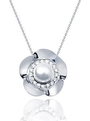 Diamond Line-Gülaylar 14 Ayar Altın İncili Kolye