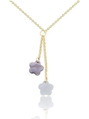 Diamond Line-Gülaylar 14 Ayar Altın Çiçek Kolye