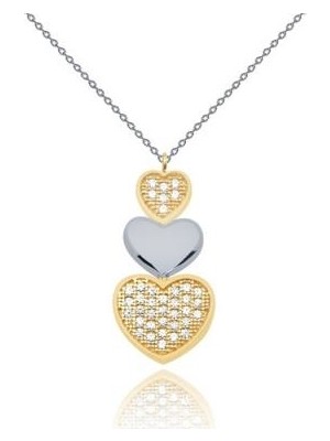 Diamond Line-Gülaylar 14 Ayar Altın Kalp Kolye