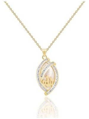 Diamond Line-Gülaylar 14 Ayar Altın Baget Taşlı Kolye