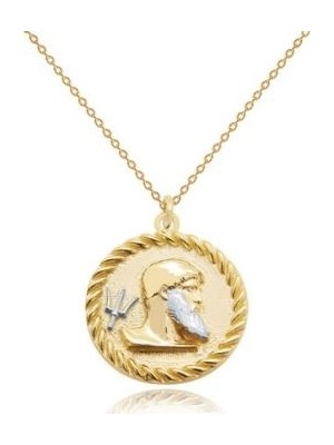 Diamond Line-Gülaylar 14 Ayar Altın Madalyon Kolye