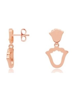 Diamond Line-Gülaylar 14 Ayar Altın Çiçek Çocuk Küpesi