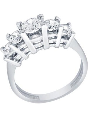 Diamond Line-Gülaylar  14 Ayar Beştaş Yüzük