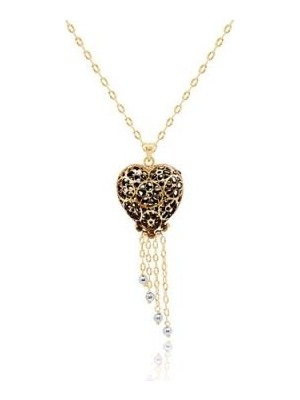 Diamond Line-Gülaylar 14 Ayar Altın Kalp Kolye