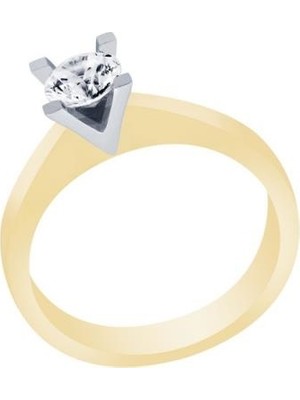 Diamond Line-Gülaylar  14 Ayar Tektaş Yüzük