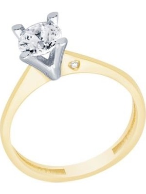 Diamond Line-Gülaylar  14 Ayar Tektaş Yüzük