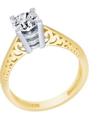 Diamond Line-Gülaylar  14 Ayar Tektaş Yüzük