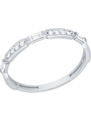 Diamond Line-Gülaylar - Altın 14 Ayar Baget Taşlı Yüzük