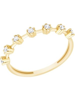 Diamond Line-Gülaylar - Altın 14 Ayar Trend Yüzük