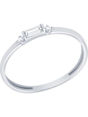 Diamond Line-Gülaylar - Altın 14 Ayar Baget Taşlı Yüzük