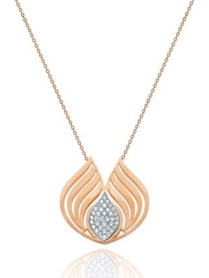 Diamond Line-Gülaylar 14 Ayar Altın Trend Kolye