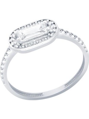 Diamond Line-Gülaylar  14 Ayar Baget Taşlı Yüzük