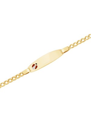 Diamond Line-Gülaylar 14 Ayar Sarı Altın Çocuk Künye Bileklik