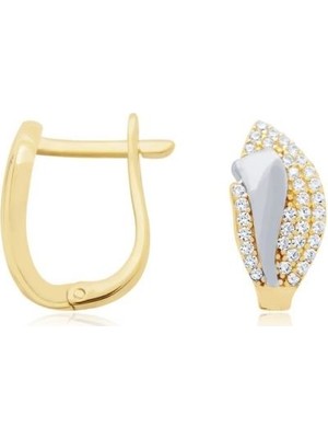 Diamond Line-Gülaylar 14 Ayar Altın J Küpe