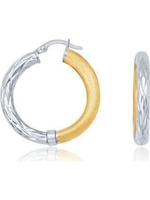 Diamond Line-Gülaylar 14 Ayar Altın Halka Küpe