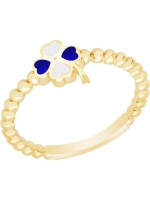 Diamond Line-Gülaylar - Altın 14 Ayar Yonca Yüzük