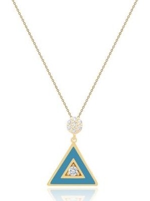 Diamond Line-Gülaylar 14 Ayar Altın Üçgen Kolye