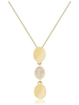 Diamond Line-Gülaylar 14 Ayar Altın Geometrik Kolye