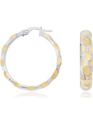 Diamond Line-Gülaylar 14 Ayar Altın Halka Küpe