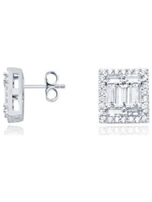 Diamond Line-Gülaylar 14 Ayar Altın Baget Taşlı Küpe