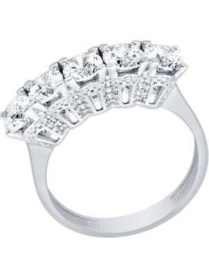 Diamond Line-Gülaylar  14 Ayar Beştaş Yüzük