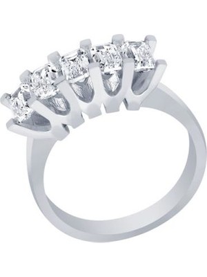 Diamond Line Gülaylar Altın 14 Ayar Baget Beştaş Yüzük