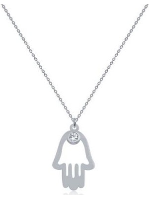 Diamond Line-Gülaylar 14 Ayar Altın Fatma Ana Eli Kolye