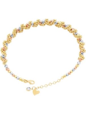 Diamond Line-Gülaylar 14 Ayar 3 Renkli Altın Dorika Bilezik