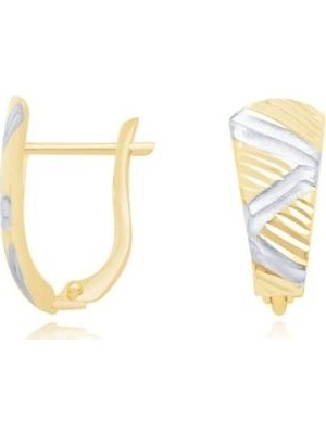 Diamond Line-Gülaylar 14 Ayar Altın J Küpe