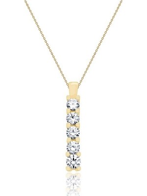 Diamond Line-Gülaylar 14 Ayar Sarı Altın Sırataş Kolye