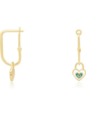 Diamond Line-Gülaylar 14 Ayar Sarı Altın Trend Küpe