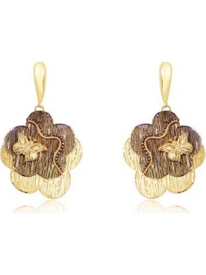 Diamond Line-Gülaylar 14 Ayar Altın Kelebek Küpe