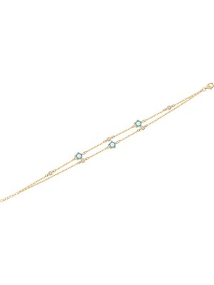 Diamond Line-Gülaylar 14 Ayar Sarı Altın Mineli Bileklik