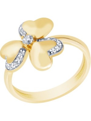 Diamond Line-Gülaylar Sarı Beyaz Altın 14 Ayar Koleksiyon Yüzük