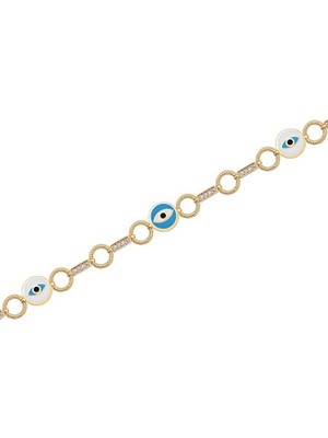 Diamond Line-Gülaylar 14 Ayar Sarı Altın Mineli Bileklik