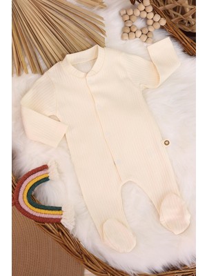 Kidello Ekru Patikli Penye Tulum