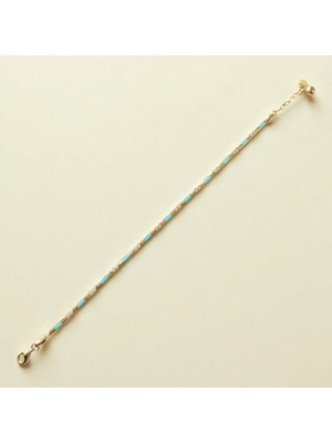 Nova Grup Mavi Mineli Zirkon Taşlı 14 Ayar Altın Bileklik