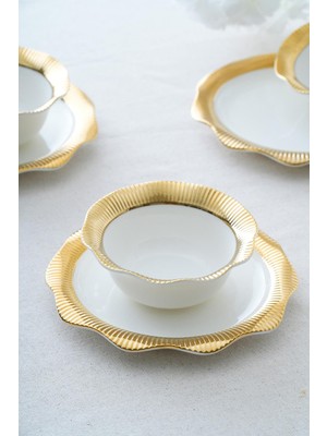 UltraNova Şık ve Modern 12 Parça Yuvarlak Sunum Seti, 6 Kişilik, Zarif Tasarım