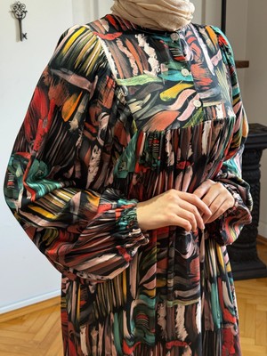 Yarım Pat Büzgülü Pamuk Elbise 1891 Navra | Fendel