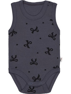 Civil Baby Fiyonk Empirme 1-36 Ay Çıtçıtlı Badi - Gri 9-12 Ay