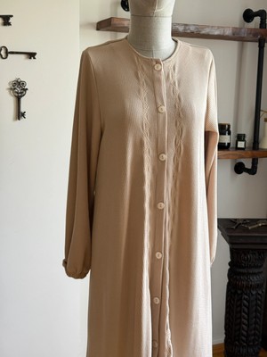 Boy Düğmeli Nakışlı Örme Elbise 2406 Navra | Fendel