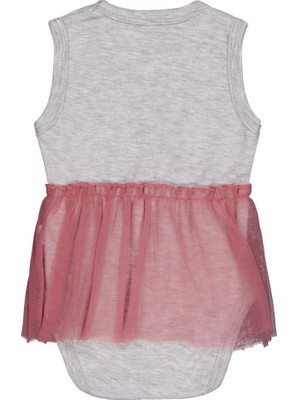 Civil Baby C Baskılı 0-3 Yaş Çıtçıtlı Badi - Gri 3-6 Ay