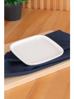 UltraNova 15 cm Kare Tatlı Tabak, Porselen, Bpa Free, Şık ve Dayanıklı Servis Tabak